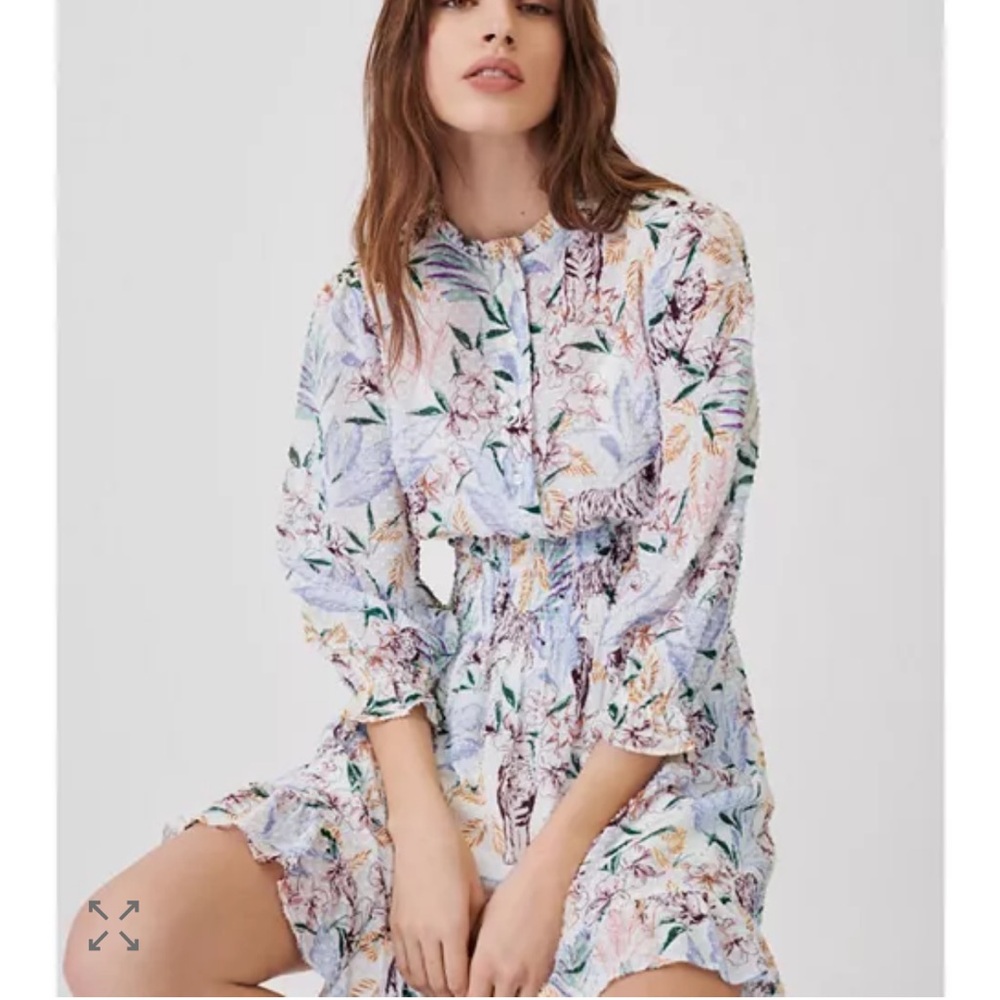 Maje Rythonela Smocked Printed Dress - Picture 6 of 10